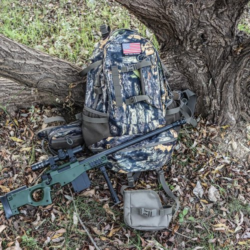 YVLEEN Hunting Backpack, Durable Camo Hunting Packs for Men, Large Capacity Hunting Day Pack for Rifle Bow Gun