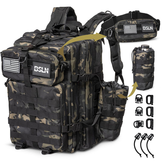 Large 45L Tactical Backpack for Men, Military Backpacks for Women, Bug out Bag Army 3 Days Assault Pack Rucksack with Molle System