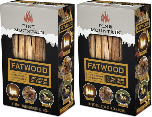 Pine Mountain, Fatwood StarterStikk, Natural Firestarting Sticks for Campfire, Fireplace, Wood Stove, Fire Pit, Indoor & Outdoor Use, 1.5 pound