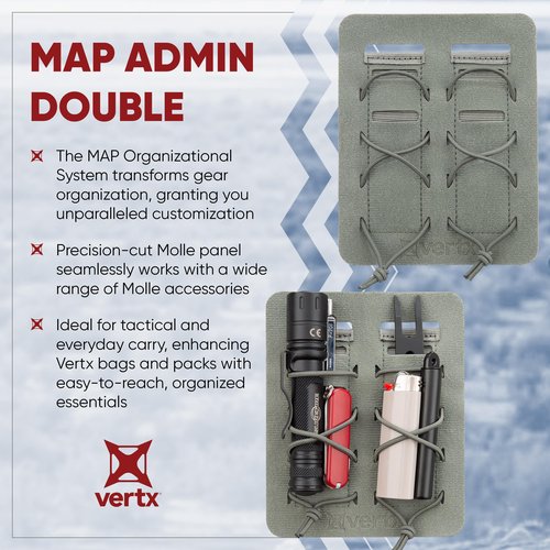 Vertx MAP Admin Double Compatible Molle System Organizer Insert Patch Panel Accessories Attachment for Tactical Backpack Bag, Flashlight and Tool Accessory Holder