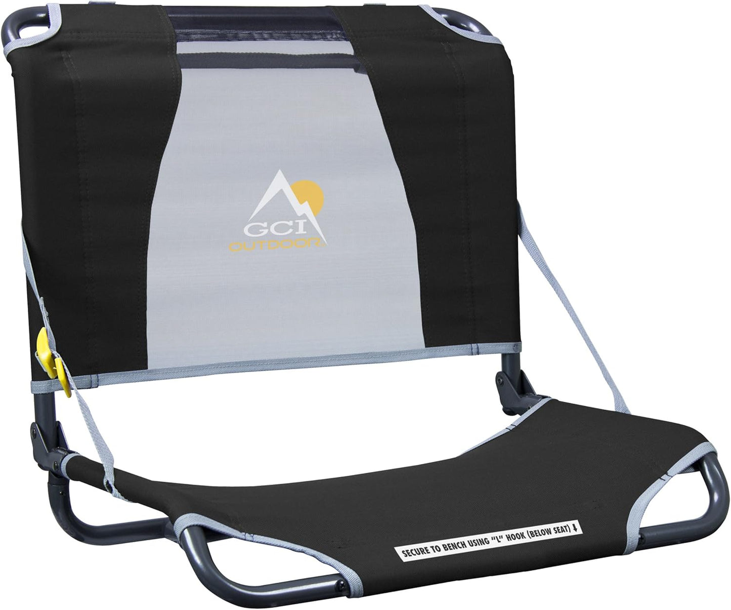 GCI Outdoor Big Comfort Wide Stadium Chair with Adjustable Backrest, Black