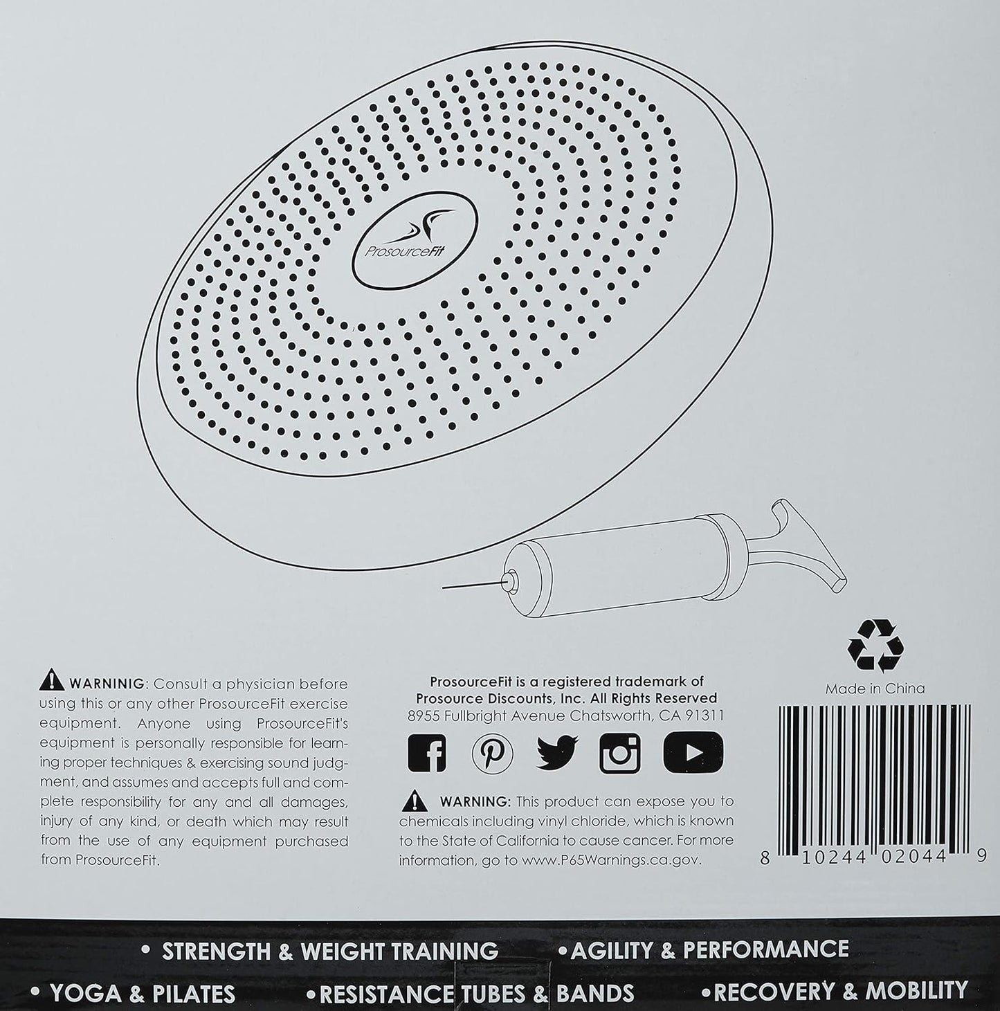 ProsourceFit Core Balance Disc Trainer, 14” Diameter with Pump for Improving Posture, Fitness, Stability