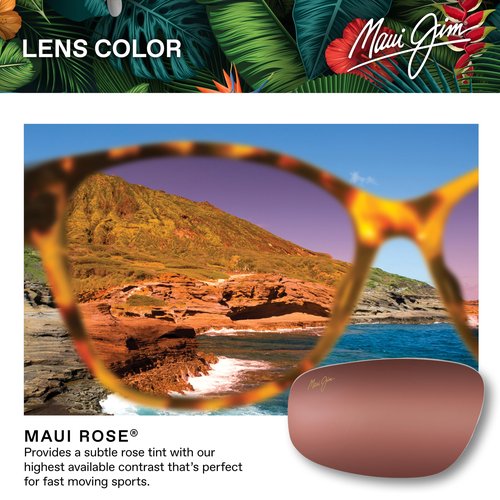 Maui Jim Women's Blossom Polarized Cat Eye Sunglasses, Pink Havana w/Rose/Maui Rose, Small