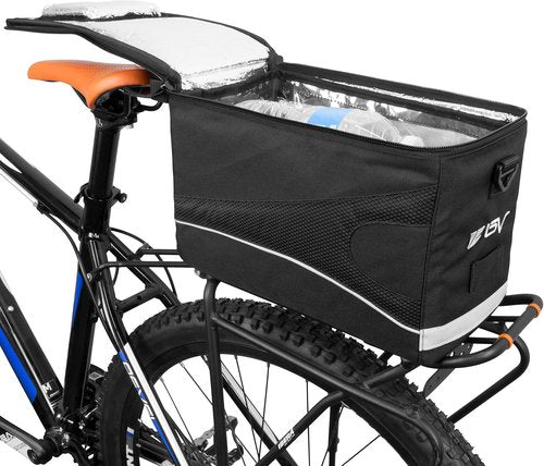Insulated Bike Cooler Bag with Quick-Access Lid & Shoulder Strap - Reflective Saddle Bag for Groceries & Commutes