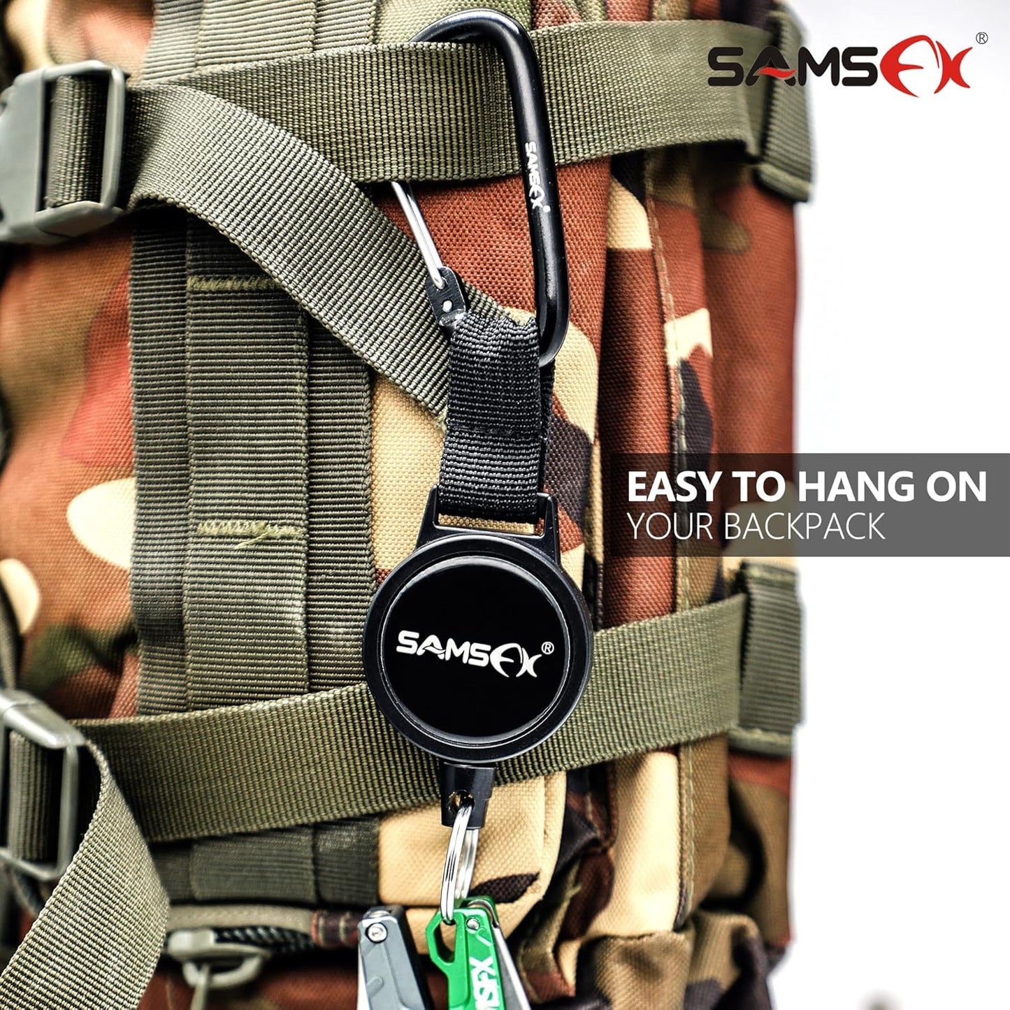 SAMSFX Fishing Heavy Duty Zinger Retractor for Outdoor Fly Fishing Tools Gear Keeper Built-in 24" Steel Cable, 2PCS in Pack