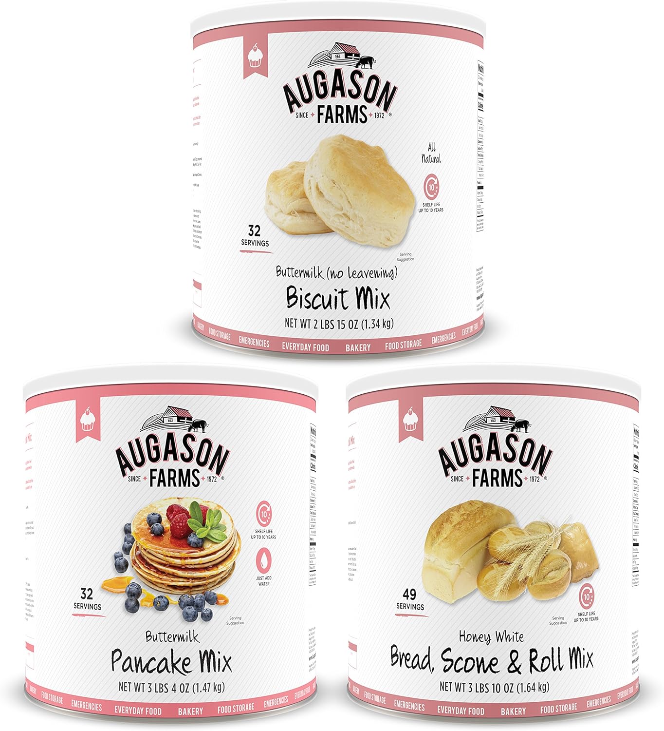 Augason Farms Bakery Food Storage Kit No. 10 Can 3-Pack