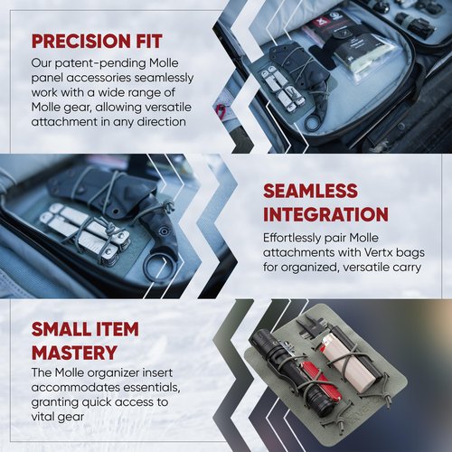 Vertx MAP Admin Double Compatible Molle System Organizer Insert Patch Panel Accessories Attachment for Tactical Backpack Bag, Flashlight and Tool Accessory Holder