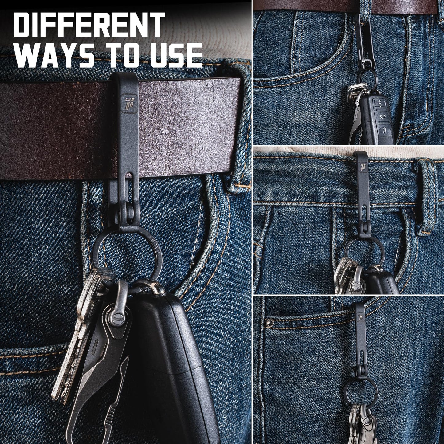 FEGVE Titanium Key Belt Clip Titanium Quick Release Keychain