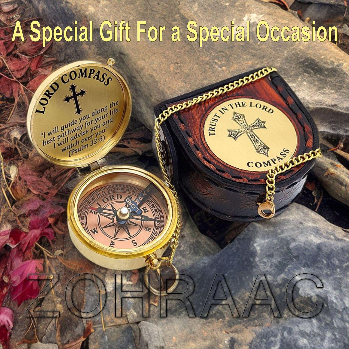 I Will Guide You Psalm 32:8 Quote Lord Compass Religious Gift, My Soul, My Treasure, My Today, My Tomorrow, Christian Gifts for Men, Catholic Gifts, My Forever, Confirmation Gift Ideas, Baptism Gifts