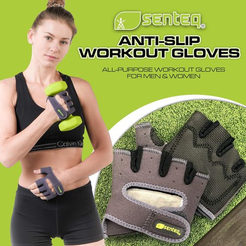 Lifting Workout Gloves - Fingerless Gym Workout Hand Protection, Grip Gloves for Weightlifting, Crossfit and Sports, Workout Gloves for Men & Women, Great for Training, Climbing, Biking & More