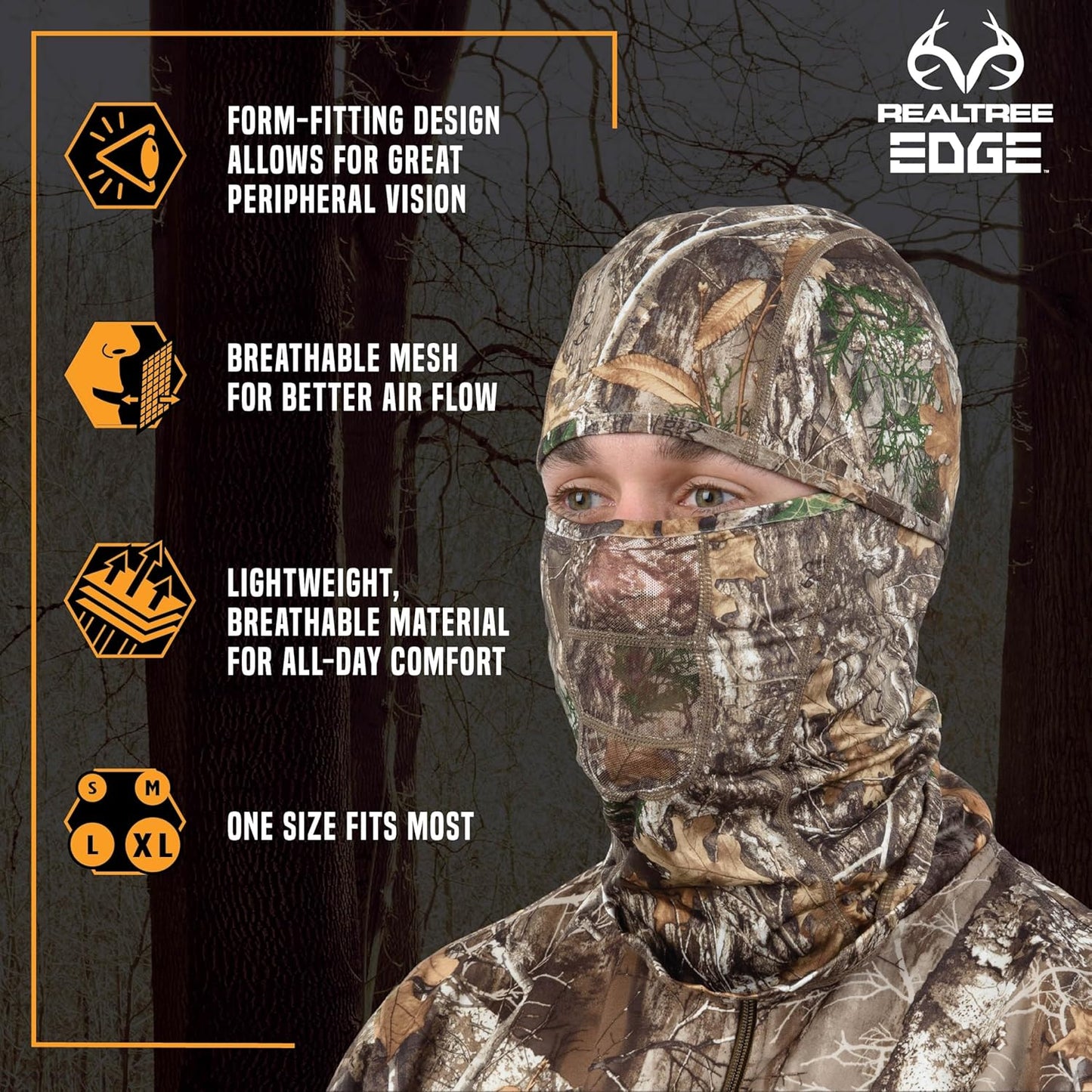 Allen Company Vanish Stretch Fit Camouflage Balaclava, Camo Hunting Face Cover