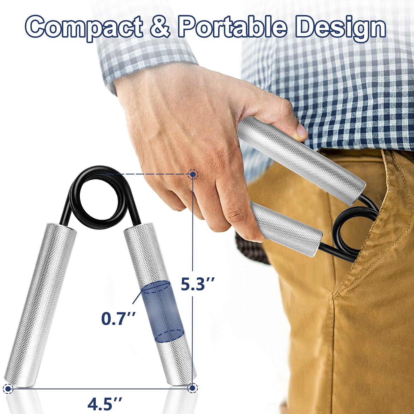 FLYFE Grip Strength Trainer, Hand Grip Strengthener, Forearm Strengthening Devices Metal Hand Exercisers Non-Slip Wrist Workout Trainer for Men Women Training Recovery, 1/4/6 Pack, 50LB-350LB