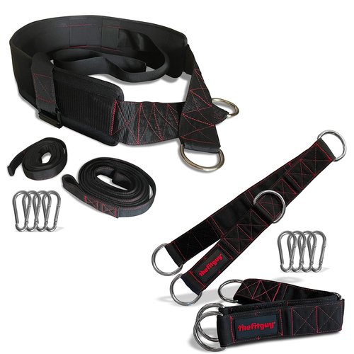 THEFITGUY Belt for Pulling & Cable Attachments Gym Straps Bundle