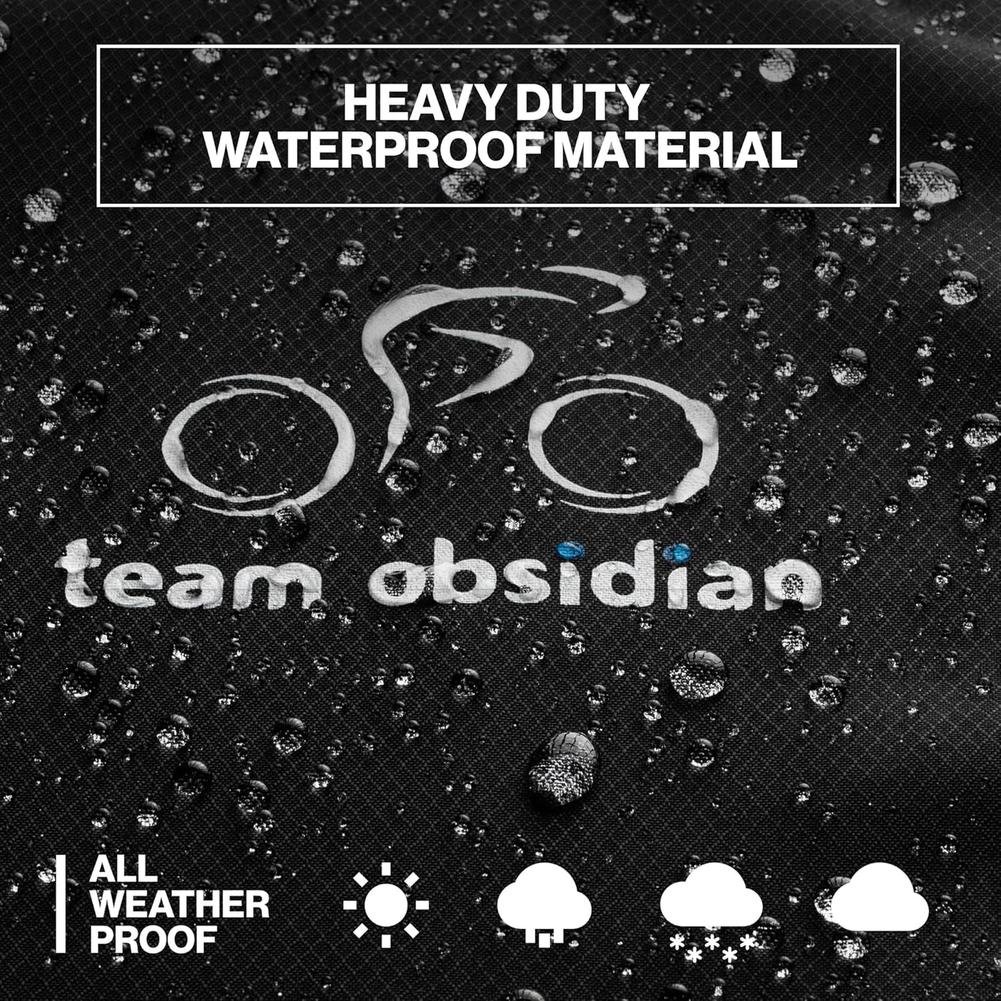 TeamObsidian Bike Cover - Waterproof Outdoor & Indoor Bicycle Storage For 1 to 3 Bikes - Heavy Duty Ripstop 210D Tent Material - Stationary Electric Bike Protection for All Seasons