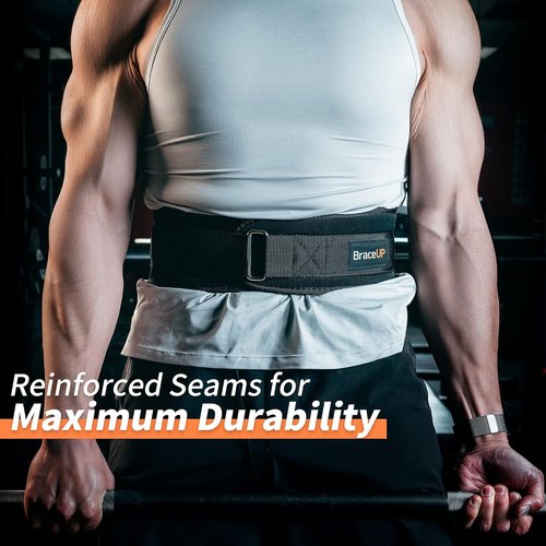 BraceUP Weight Lifting Belt for Men and Women – 4-inch Wide Weight Belt, for Weightlifting, Squat, Deadlift, Power Lifting, Gym Training, and Back Support