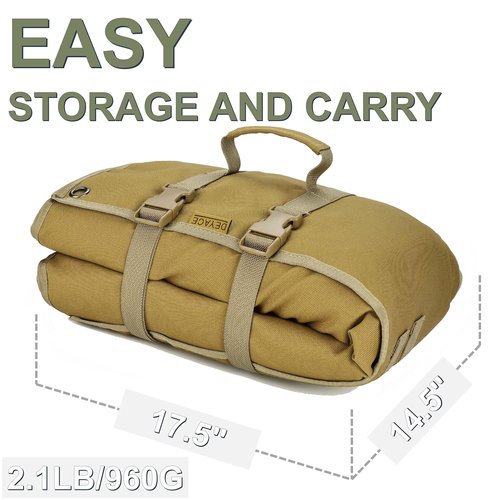 DEYACE Shooting Mats Prone Padded, Extra Large Portable Roll Up Shooting Padded Mat for Range Shooting and Hunting (Tan)