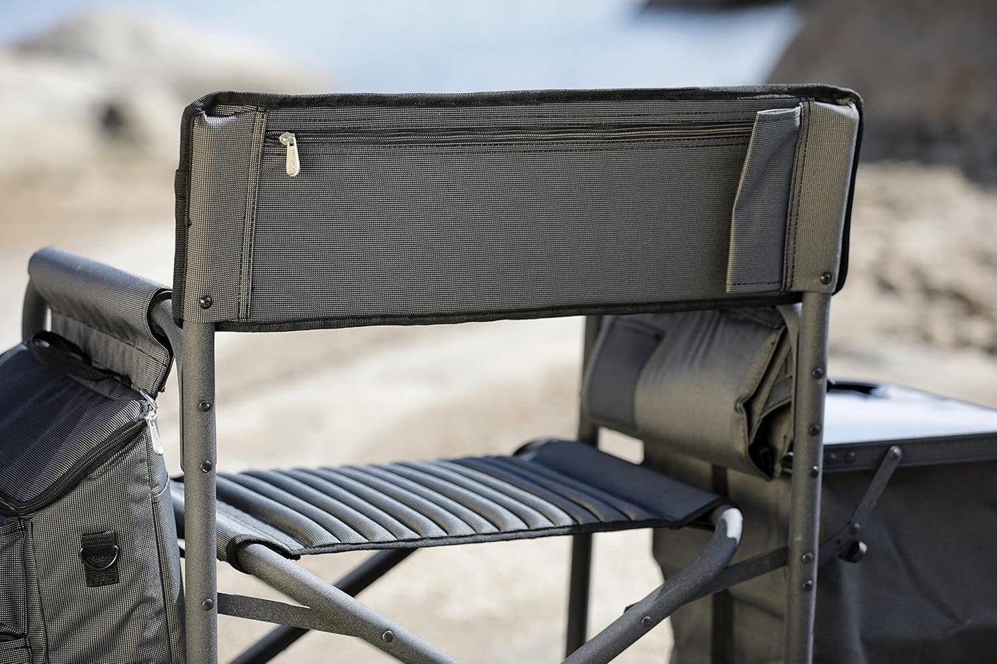 ONIVA - a Picnic Time Brand Fusion Original Design Outdoor Folding Chair, Gray with Black Frame , 33 x 7 x 21
