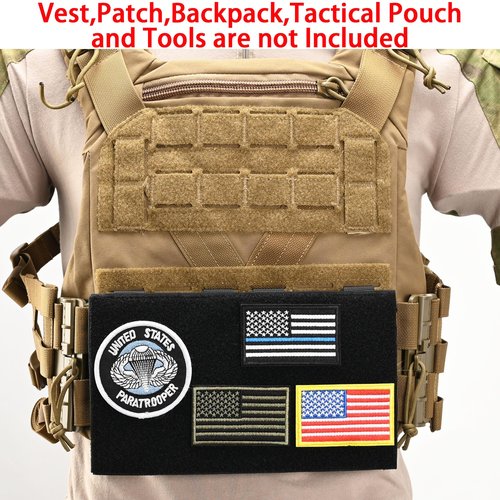 Molle Patch Panel Mounting Placard Platform,tactifans MOLLE Hook and Loop Panel for DIY Morale Patch Badges or Hook and Loop Pouch 6″ x 10″