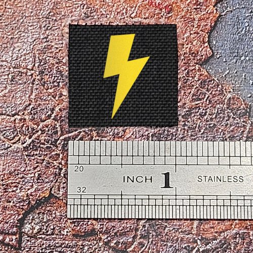 Mini Lightning Bolt Tactical Laser-Cut Patch [Black, Yellow]