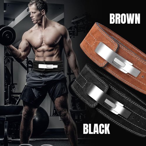 10MM ARD CHAMPS™ Leather Lever Weightlifting Belt - Pro Gym Training Red, White & Blue