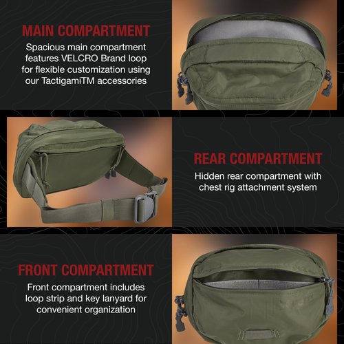 Vertx Long Walks MP 2L Tactical Waist Fanny Pack Concealed Carry Gear Bag for Travel, CCW, EDC, Work, Hiking, Outdoor, It's Almost Black