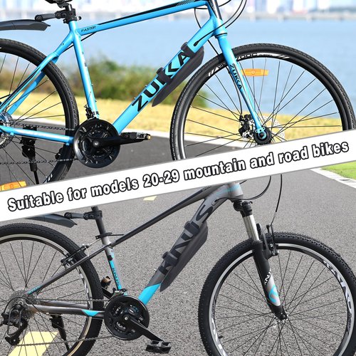 GRELiving Bike Fender,Mudguard Universal Quick Disassembly Bicycle Mudguard for All Mountain Bike/Road Bike/MTB, Suitable for Sizes 24-29 Inch (Front＋Rear Fender)