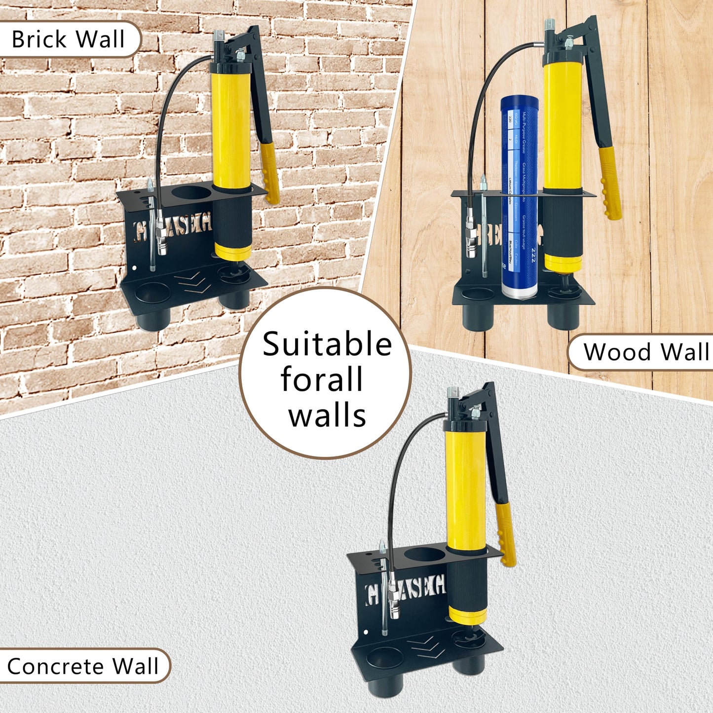 Grease Gun Holder Wall Mount for Garage Toolbox & Tractor Storage - Durable Air Tool Organizer, Grease Gun Storage for Garage Tools