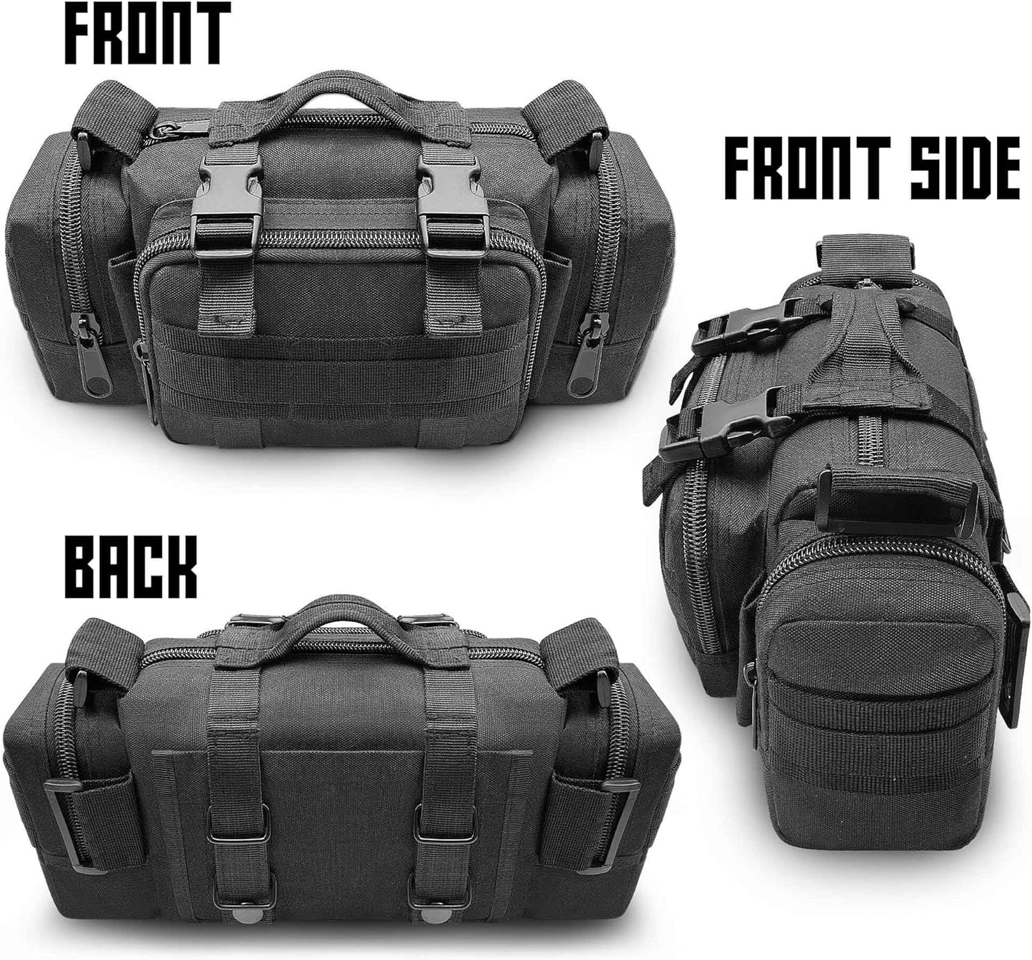 3P Military Duffel Waist Bag, Molle Bicycle/Motorcycle Waterproof Fanny Packs Camera Bag Camo EDC Utility Pouch Crossbody with Shoulder Strap Hand Carry