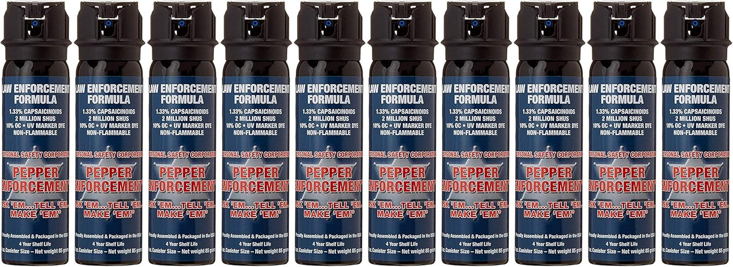 4 oz. Splatter Stream Pepper Spray for Self Defense - Maximum Police Strength 10% OC Formula, Emergency Personal Protection, Flip Top Safety for Quick and Accurate Aim