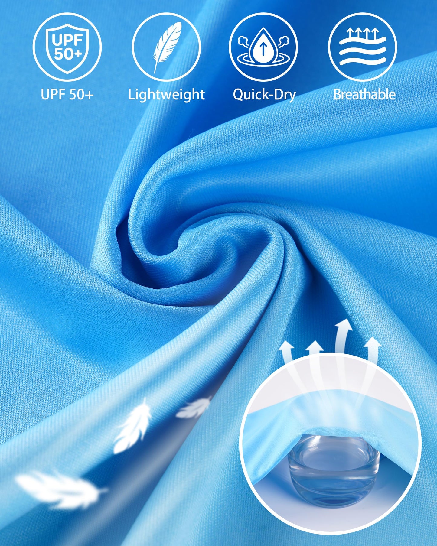 DRONIRING Boys' Rash Guard Long Sleeve, UPF 50+ Swim Shirt for Boys Kids Youth, UV Sun Protection Water Shirts for Beach Surf