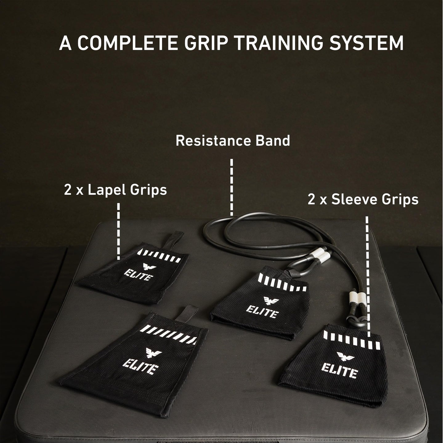 Elite Sports Jiu Jitsu Grip Trainer Simulate Gi - Resistance Band Grip Strength Trainer for BJJ MMA Judo & Grappling Training