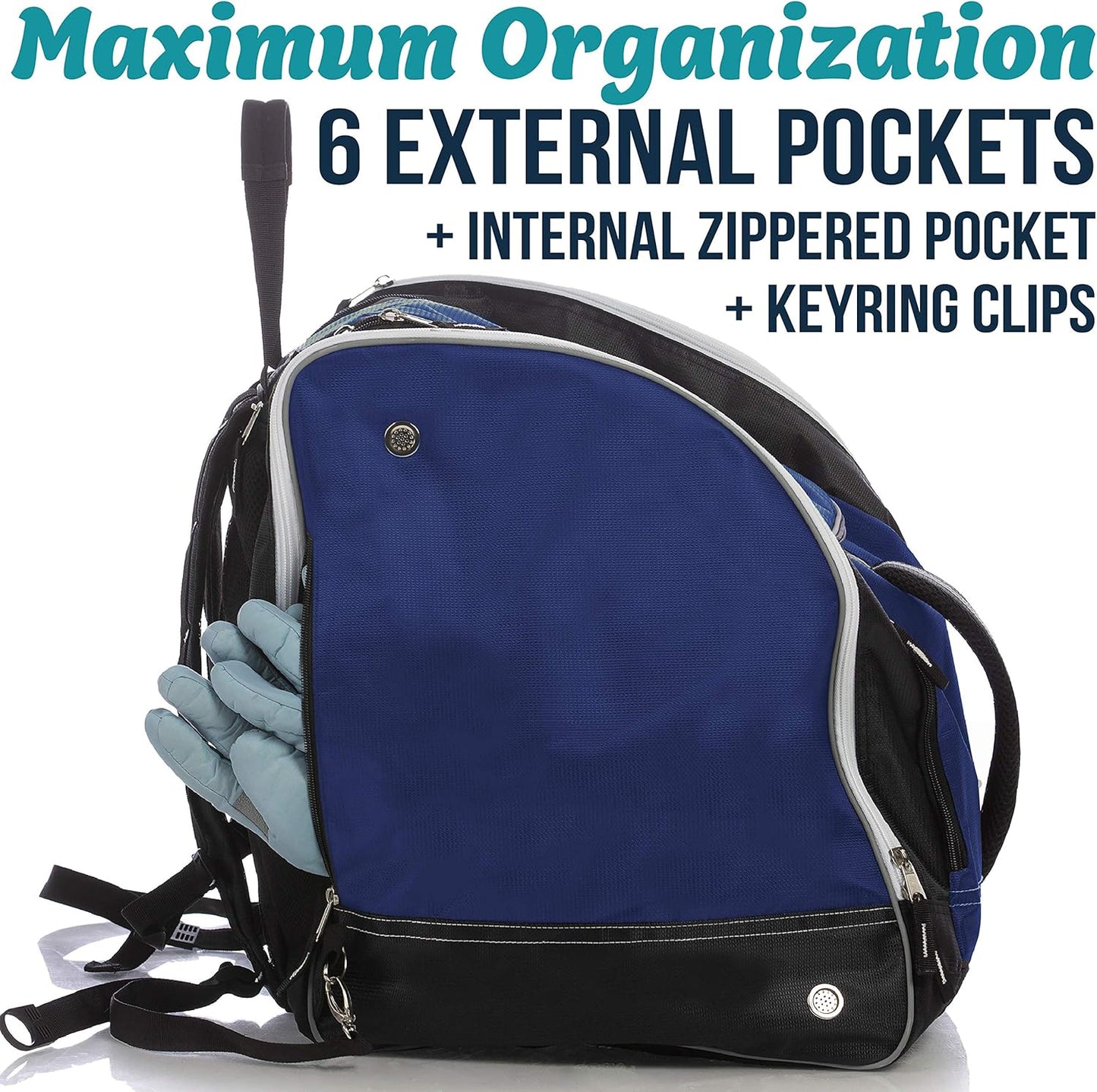 Athletico Ski Boot Bag – Skiing and Snowboarding Travel Luggage – Stores Gear Including Jacket, Helmet, Goggles, Gloves & Accessories – Venting and Grommets for Snow Drainage