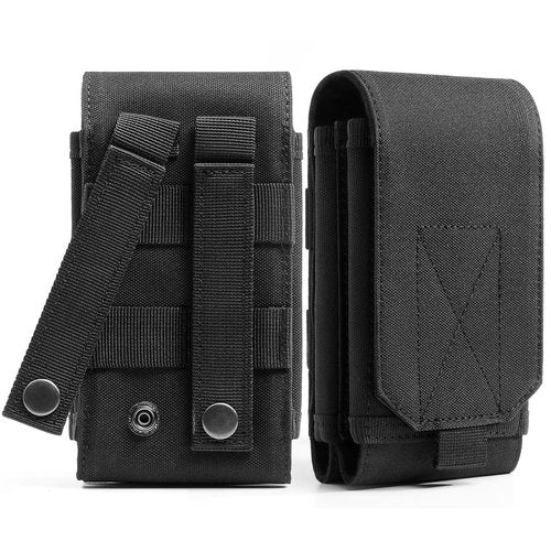 Urvoix Dual Cell Phone Holster, Belt Phone Pouch, Molle Phone Holder Belt Case for iPhone 16 Pro Max/iPhone 15 14 13 12 Pro Max/iPhone 16 15 14 Plus, Tactical Accessories Bag for Outdoor Hiking
