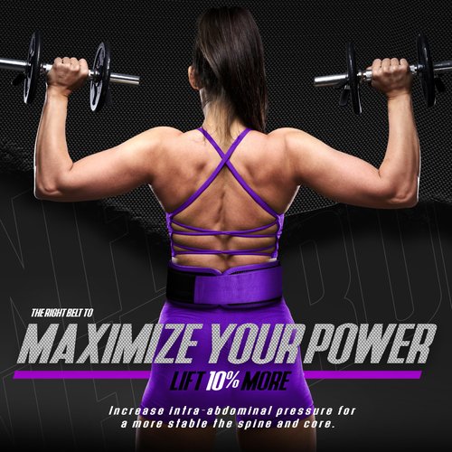 DXM SPORTS Self-Locking Weight Lifting Belt - Men Women Gym Fitness Strength Training, Bodybuilding Powerlifting Weightlifting Workout, Deadlift Squat, Pro Exercise Belt (Purple, XX-Large)