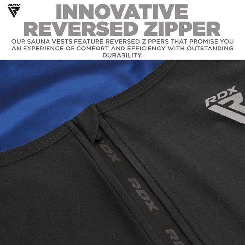 RDX Men Sauna Vest, Sweat Workout Shirt, Waist Trainer, Corset, Compression Body Shaper Zipper and Seamless