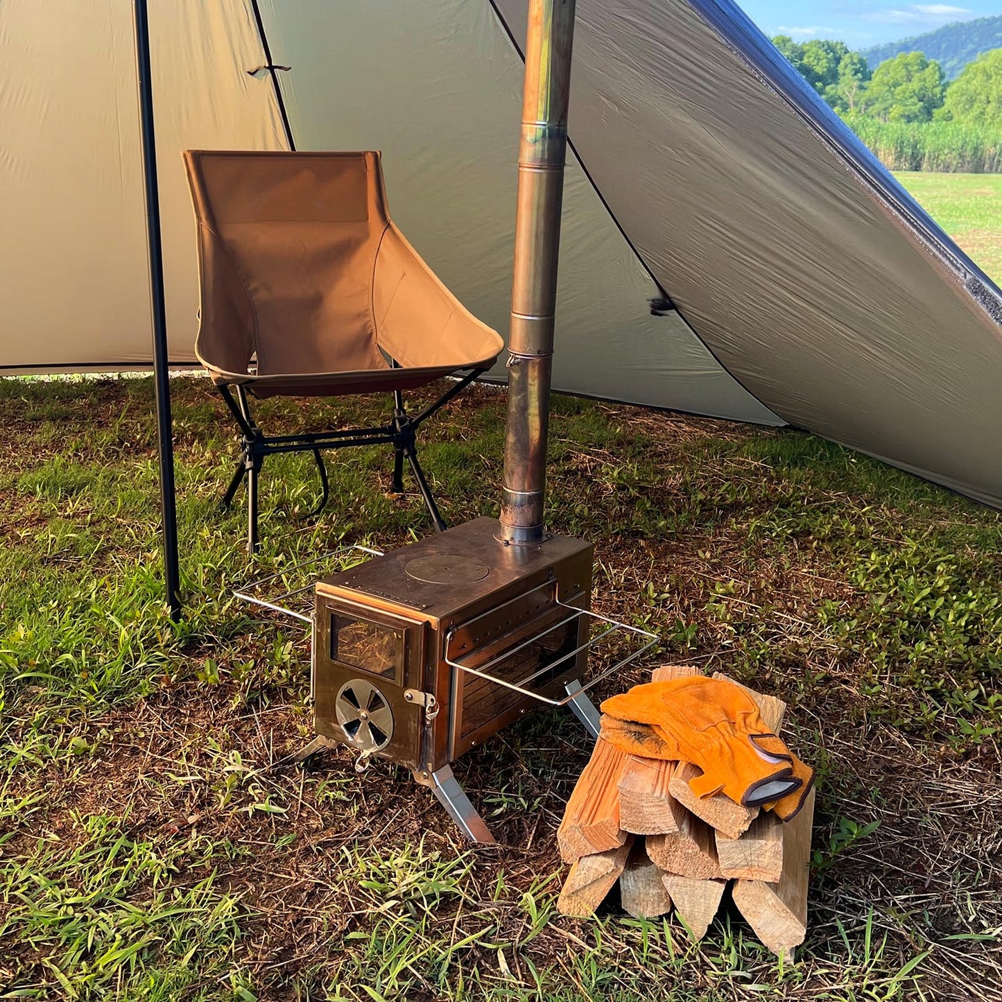 Hot Tent For 1-2 Person With Stove Jack Winter Tent + Camping Wood Tent Stove + Hot Tent Stove Jack