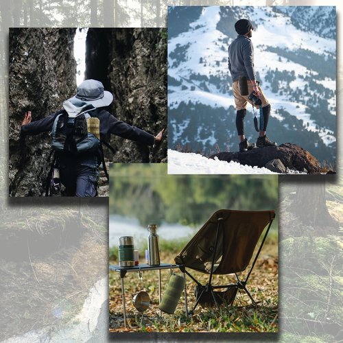 Little Fire Craft Molle Water Bottle Pouch Tactical Water Bottle Holder Military Drawstring Hydration Carrier (Black)
