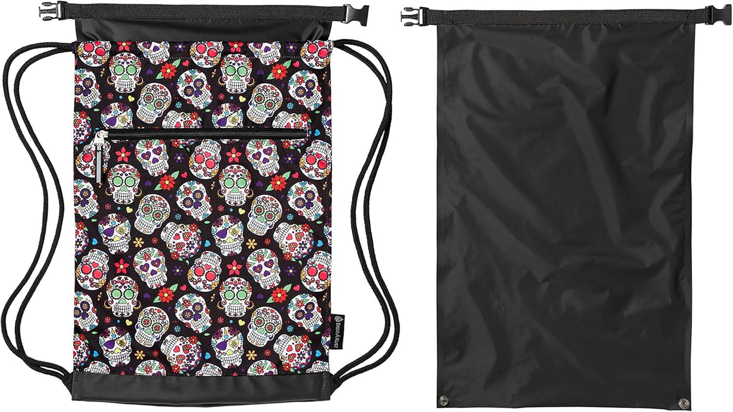 Skog Å Kust GymSak | Patented 2-in-1 Drawstring Cinch Bag with Removable Waterproof Dry Bag | Red