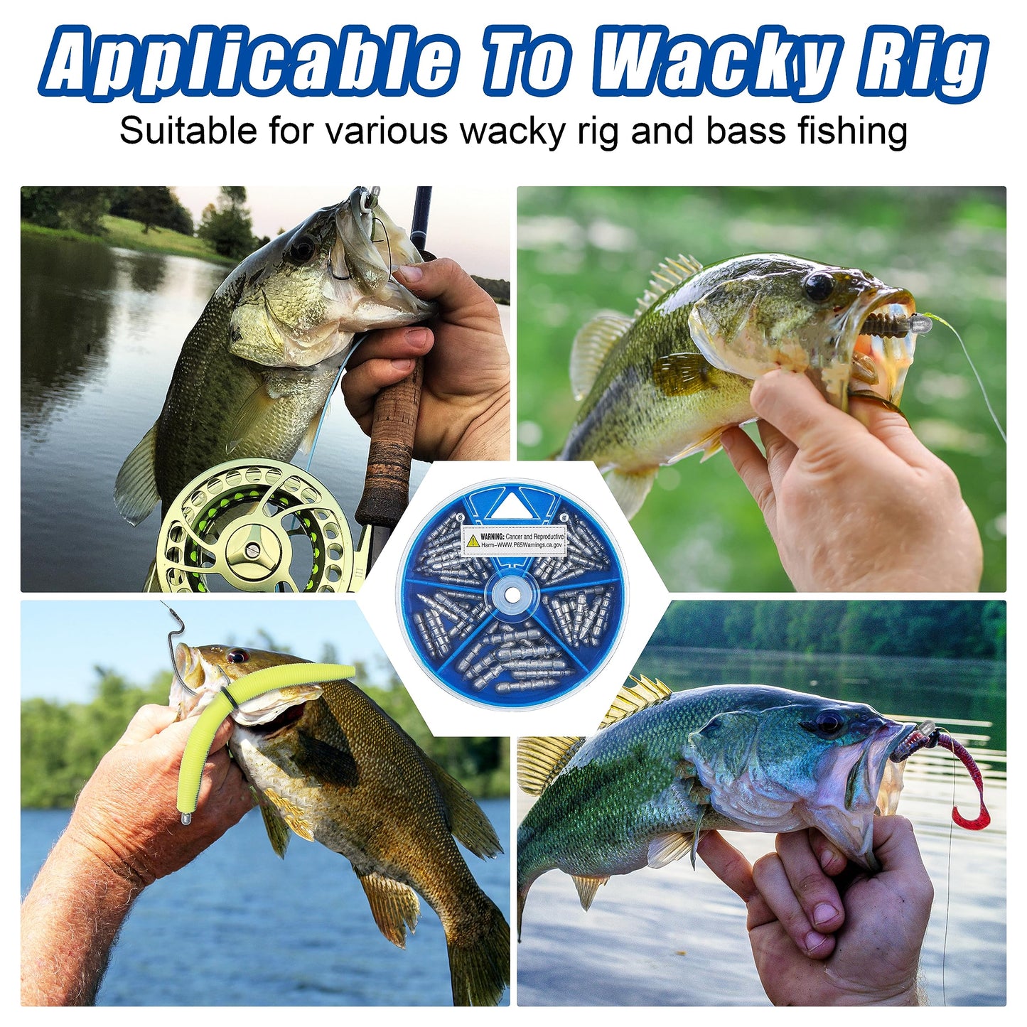 Fishing Nail Weights Kit,70pcs Wacky Worm Weights Insert Sinkers Fishing Weights for Plastic Worm Lures Nail Weights Sinkers Tackle for Neko Rig Wacky Rig Bass Fishing 4 Sizes