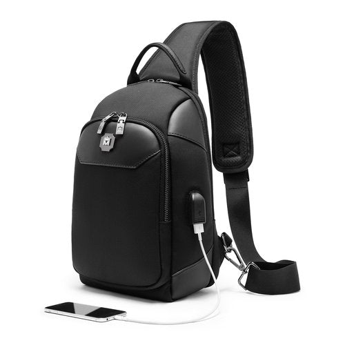 Sling Bag For Men Crossbody Bags Men’s Shoulder Backpack With Charging Port Travel Hiking Chest Bag Sling Daypack