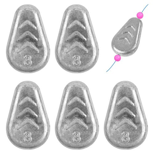 No Roll Sinkers Fishing Weights, Flat Weights No Snag Inline Slip Sinkers Catfish Weight for Freshwater Saltwater Surf Fishing, 3oz