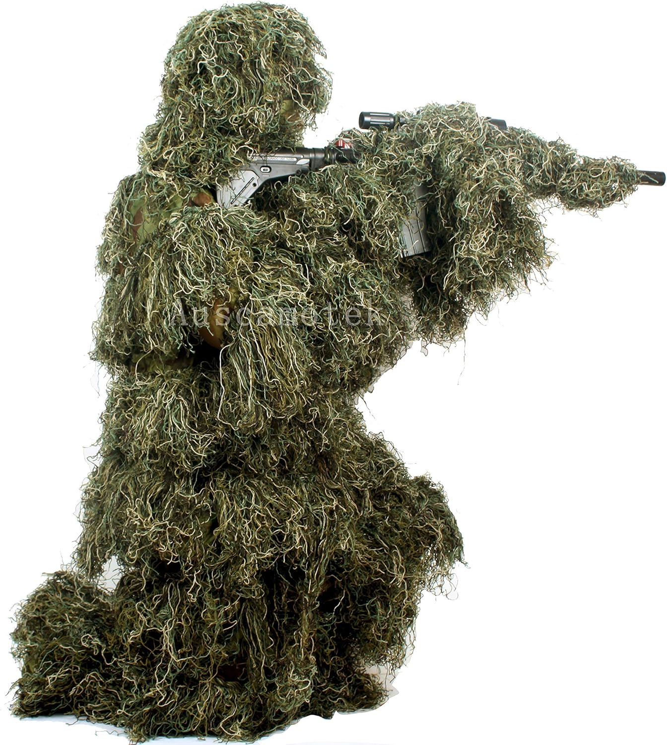 AUSCAMOTEK Ghillie Suit for Hunting Camouflage Suit Hunting Gilly - Green