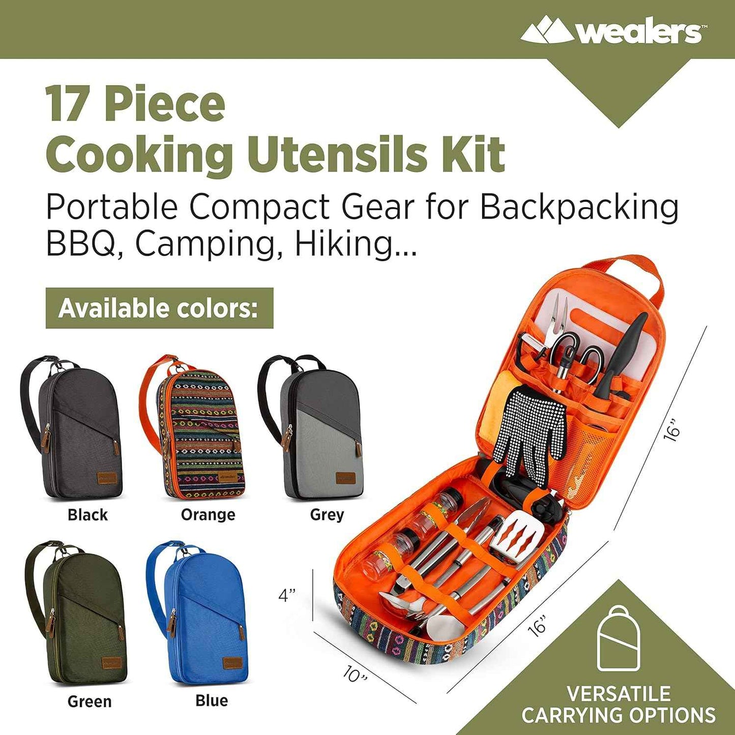 Portable Camp Kitchen Utensil Set - Compact BBQ Accessories & Travel Organizer for Hiking & Backpacking