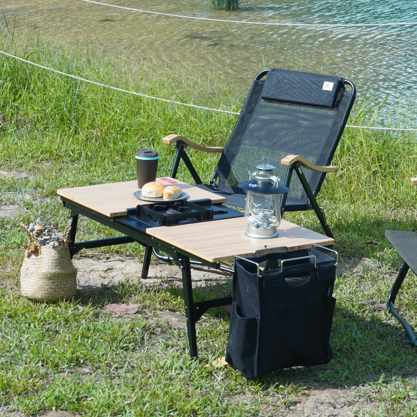 AREFFA Portable Outdoor Storage Bag - Waterproof Side Pockets for Camping Table, Organizes Utensils & Accessories