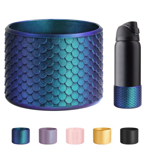 UBEEKOO Silicone Boot for Owala Water Bottle 32 oz, Anti-Slip Protective Sleeve for Owala FreeSip 32 oz, Bottom Bumper Protector for Owala Accessories,Mermaid Jungle Green