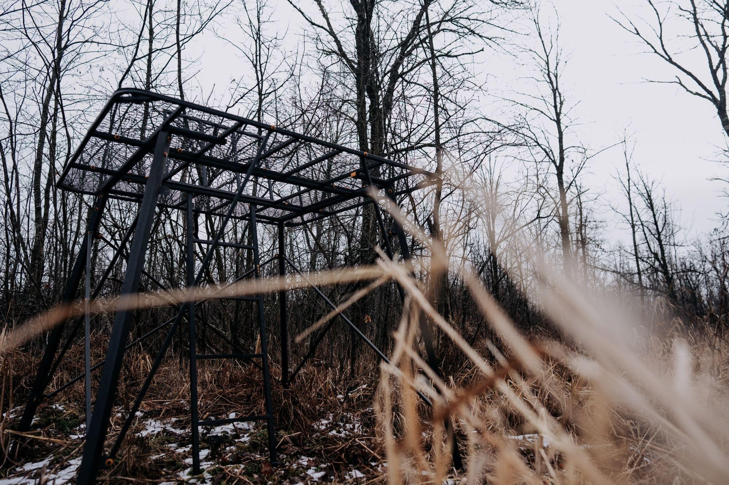 Muddy 65" L x 65" W x 5' H Ground Blind Platform - Durable Powder-Coated Steel Outdoor Hunting Trap Door Universal Platform, Ground Blind Not Included
