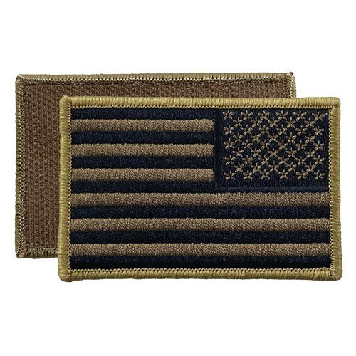 USA American Flag Patch 3 x 2 Templar Armoury - Premium Embroidered - Hook and Loop - Desert Camo - United States of America - Military Uniform - US Flag Patch - Black and Gold (Right Side)