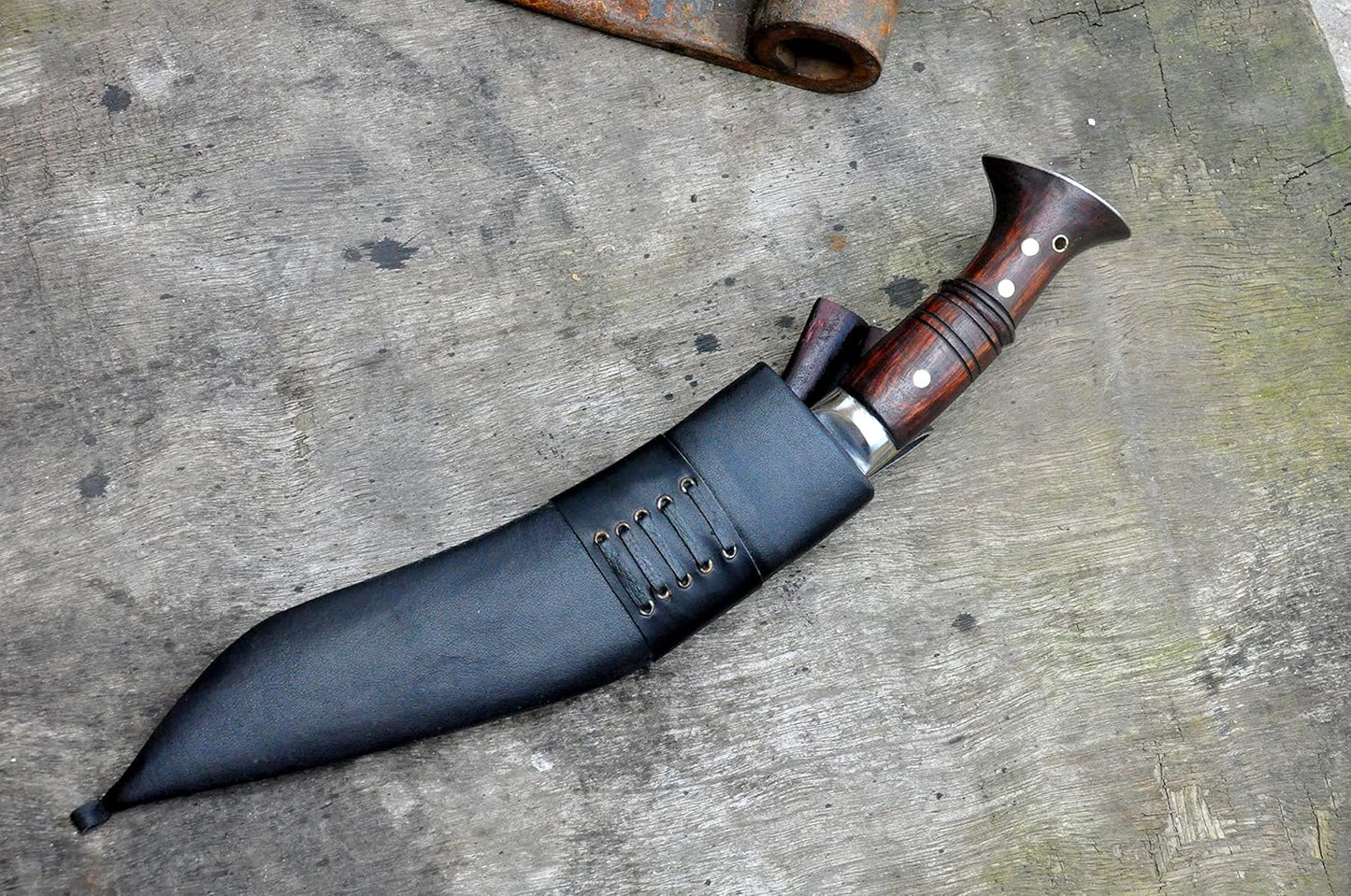 Authentic Farmer Kukri-khukuri Knife -10" Handcrafted Carbon Steel Blade, Full Tang Handle, Buffalo Leather Scabbard - Ideal for Camping, Bushcraft, Outdoor & Survival Use-from Nepal