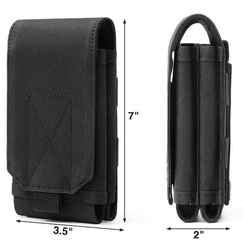 Urvoix Dual Cell Phone Holster, Belt Phone Pouch, Molle Phone Holder Belt Case for iPhone 16 Pro Max/iPhone 15 14 13 12 Pro Max/iPhone 16 15 14 Plus, Tactical Accessories Bag for Outdoor Hiking