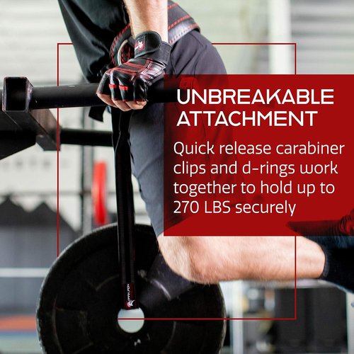 Dark Iron Fitness Dip Belt – Padded Leather Weight Lifting Belts w/ 40 Inch Strap for Squats & Pull Ups - Men & Women Weightlifting up to 270lbs